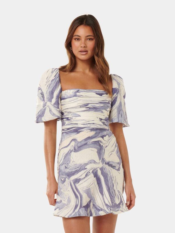 Abigail Printed Puff Sleeve Mi