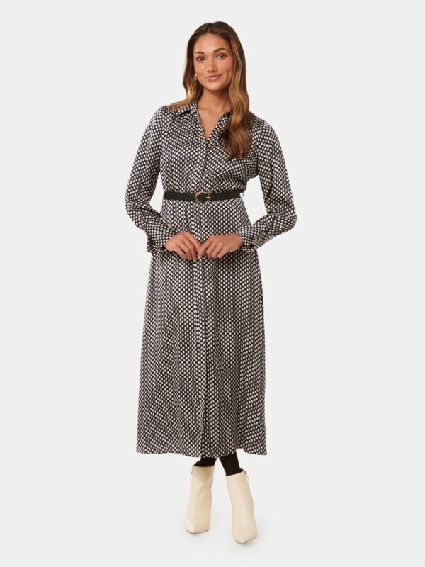 Janine Petite Satin Shirt Midi