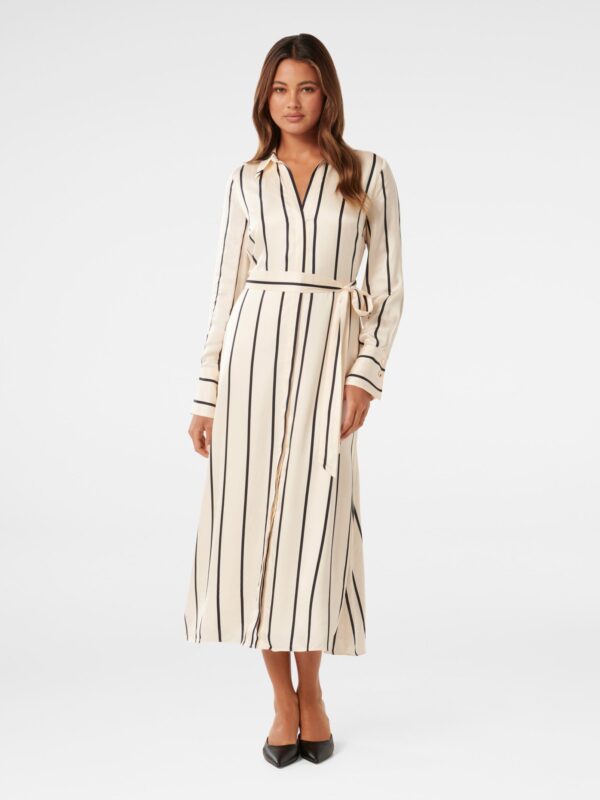 Janine Satin Shirt Midi Dress