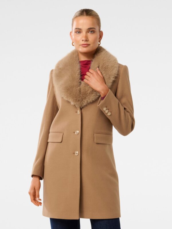 Lucinda Short Fur Collar Coat