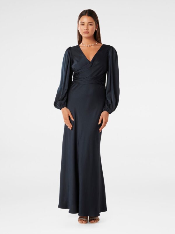 Marla Twist Front Satin Maxi D