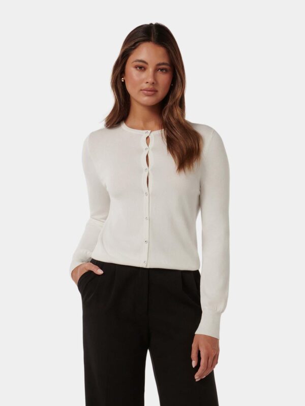 Morgan Basic Crew Knit Cardiga