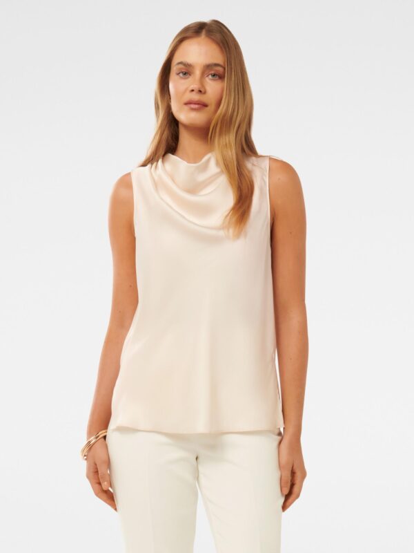Sallie Satin Cowl Tank